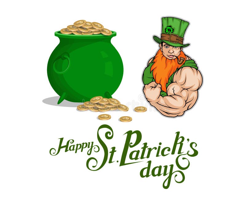 Día feliz del `s de StPatrick Letras de día del ` s de St Patrick ilustración del vector Día feliz del `s de StPatrick Letras de día del ` s de St Patrick ilustración del vector