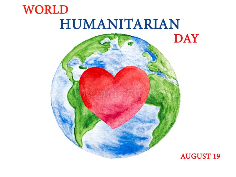 Día humanitario mundial. tarjeta hermosa. cerrar