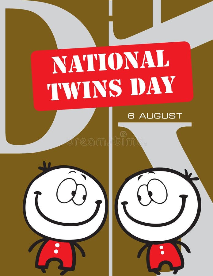 Poster for the August event - National Twins Day. Poster for the August event - National Twins Day