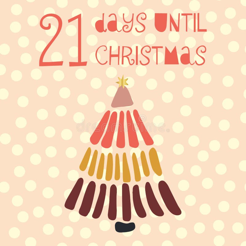 21 días hasta el ejemplo del vector de la Navidad Árbol