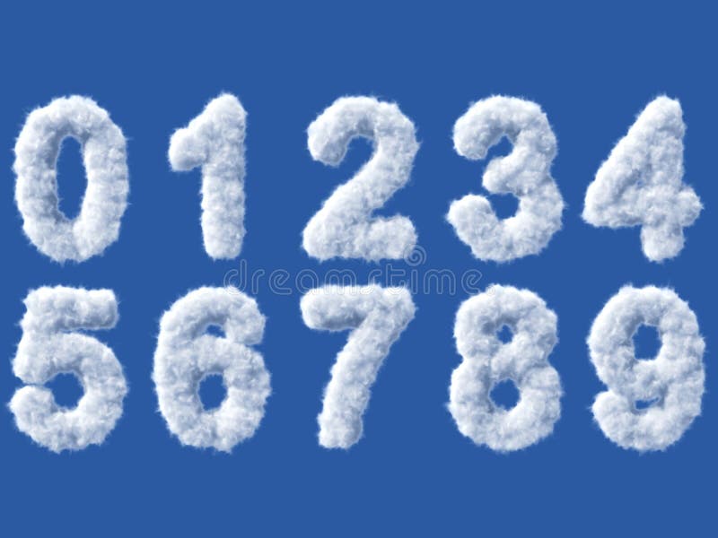 Dígitos na nuvem sobre fundo branco ilustração do vetor