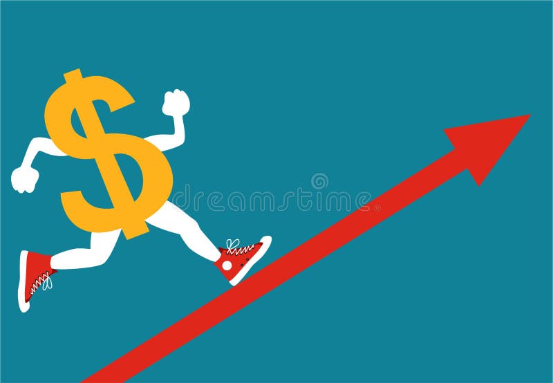 Dólar de aumentação ilustração royalty free Dólar de aumentação ilustração royalty free