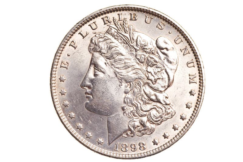 Dólar de plata antiguo aislado foto de archivo Dólar de plata antiguo aislado foto de archivo