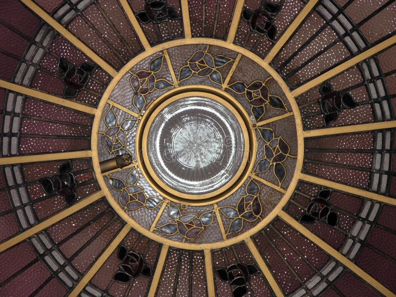 The dome in the ceiling of an Historic art deco building in Napier New Zealand. It was built around an existing factory after the exterior walls collapsed during the devastating 1931 earthquake. The dome in the ceiling of an Historic art deco building in Napier New Zealand. It was built around an existing factory after the exterior walls collapsed during the devastating 1931 earthquake