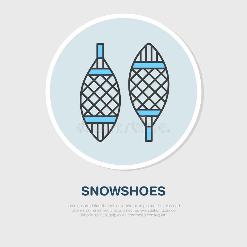 Dünne Linie Ikone des Vektors von Schneeschuhen Wintererholungsausrüstungs-Mietlogo Entwurfssymbol des Gehens auf Schnee kalt stock abbildung Dünne Linie Ikone des Vektors von Schneeschuhen Wintererholungsausrüstungs-Mietlogo Entwurfssymbol des Gehens auf Schnee kalt stock abbildung