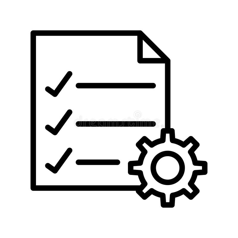 Dünne Linie Vektorikone der Checklisteneinstellung lizenzfreie abbildung Dünne Linie Vektorikone der Checklisteneinstellung lizenzfreie abbildung