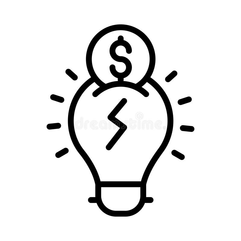 Dünne Linie Vektorikone der Idee stock abbildung
