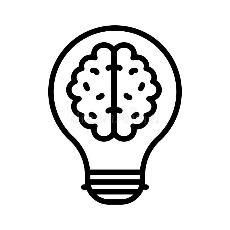 Dünne Linie Vektorikone der Idee lizenzfreie abbildung