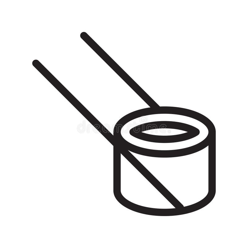 D?nne Linie Vektorikone der Sushi stock abbildung D?nne Linie Vektorikone der Sushi stock abbildung