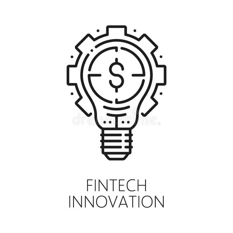 Dünnliniensymbol für fintech Innovation vektor abbildung