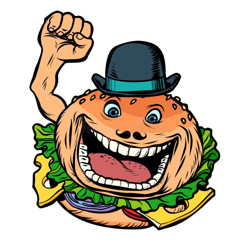 Dęciaka kapeluszu fasta food hamburger ilustracja wektor Dęciaka kapeluszu fasta food hamburger ilustracja wektor