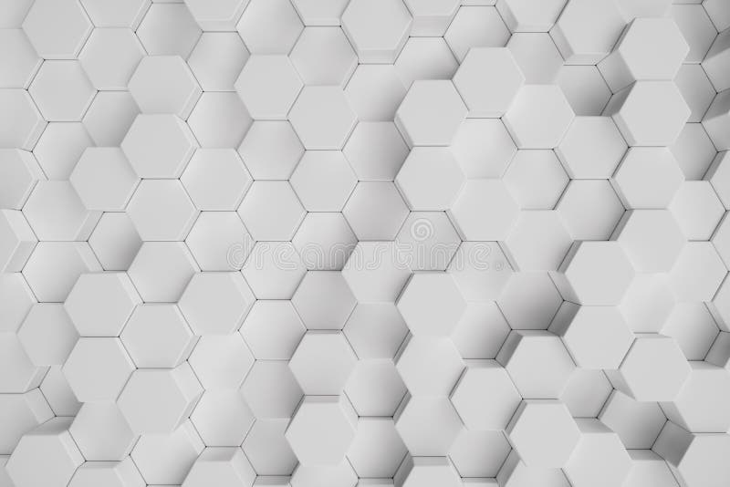 3D例证白色几何六角抽象背景 表面六角形样式,六角蜂窝 向量例证 3D例证白色几何六角抽象背景 表面六角形样式,六角蜂窝 向量例证