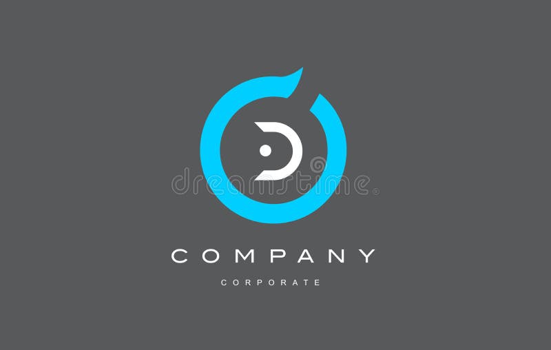 D信件字母表蓝色圈子商标传染媒介设计 皇族释放例证