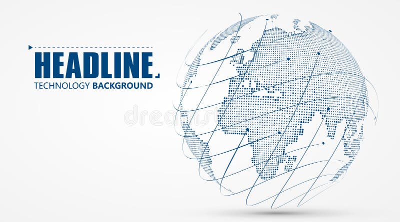 3D地球图形象征全球贸易，矢量图 库存例证