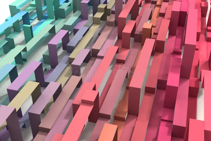 3D说明了淡色彩虹色的几何丝带背景 皇族释放例证