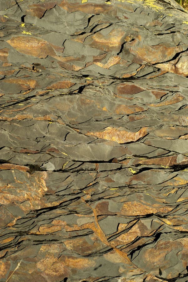 Background, Texture - Dark Brown Layered Natural Rock with Light Brown