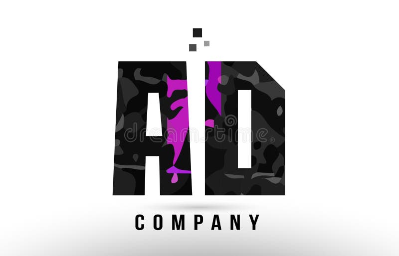 Purple black alphabet letter ad a d logo combination design suitable for a company or business