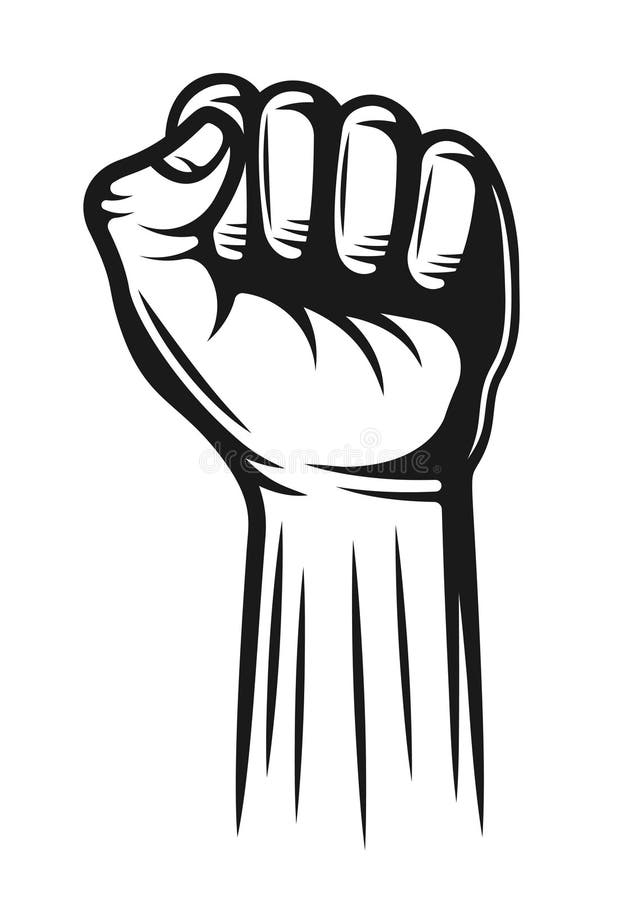 Рука с пальцами сложена в кулак, указывающий вверх Иллюстрация вектора ...