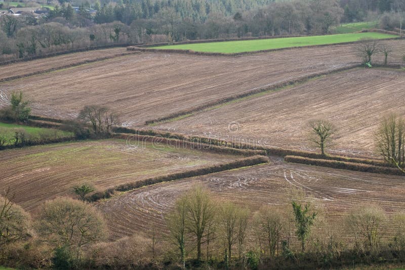 Farmland in north Devon, UK, saturated after a period of high rainfall. Farmland in north Devon, UK, saturated after a period of high rainfall