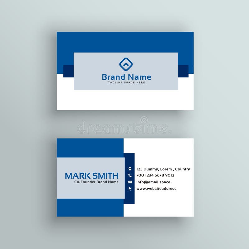 Professional business card design in blue color illustration. Professional business card design in blue color illustration