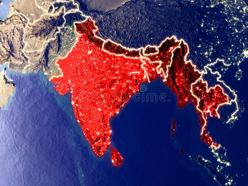 Нападение члена из космоса. Индия с космоса. Индия ночью из космоса. Индия со спутника. Карта Индии из космоса.
