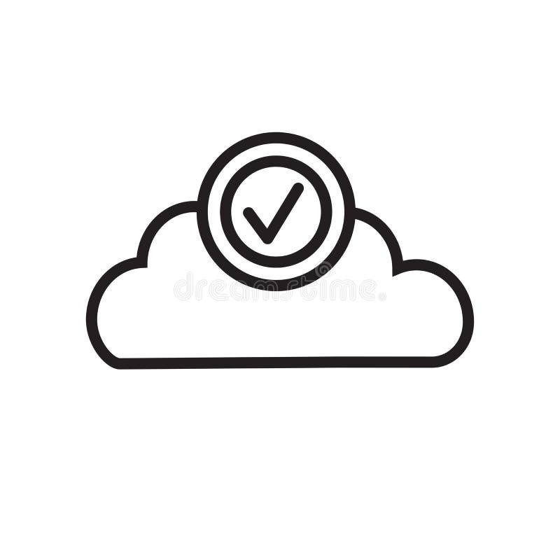 Cloud sync verified icon, security sign. Cloud sync verified icon security sign isolated on white background,flat vector illustration can be used for web, mobile and print