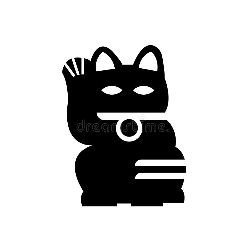 Japanese Cat Icon Vector Sign And Symbol Isolated On White Background