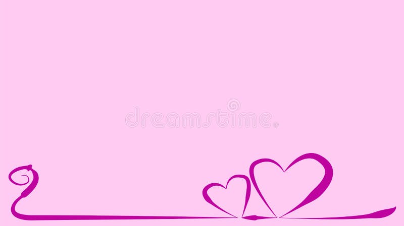 two pink hearts together on a curved line to be used for mothers day, valentines day, engagements or a wedding, frame vector hearts