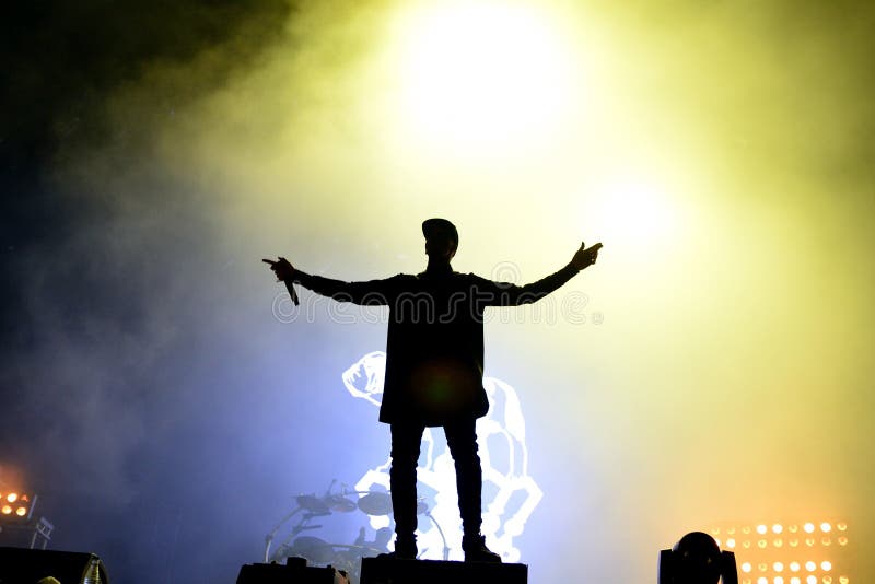 BENICASSIM, SPAIN - JULY 17: Tinie Tempah (English rapper) performance at FIB Festival on July 17, 2014 in Benicassim, Spain. BENICASSIM, SPAIN - JULY 17: Tinie Tempah (English rapper) performance at FIB Festival on July 17, 2014 in Benicassim, Spain.