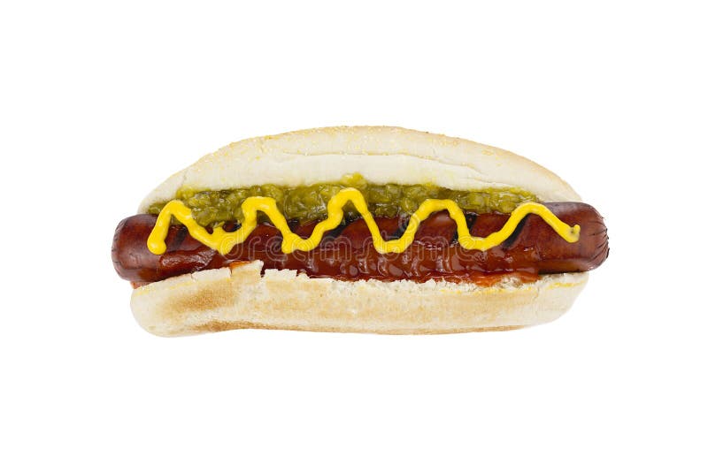 Hotdog sandwich with mustard sauce. Hotdog sandwich with mustard sauce