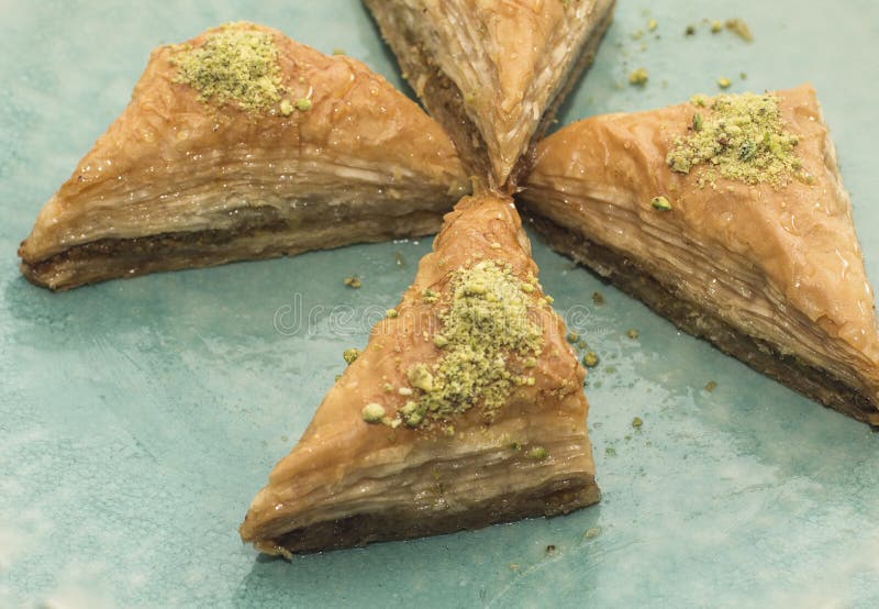 Traditional turkish sweets with pistachio - baklava. Traditional turkish sweets with pistachio - baklava