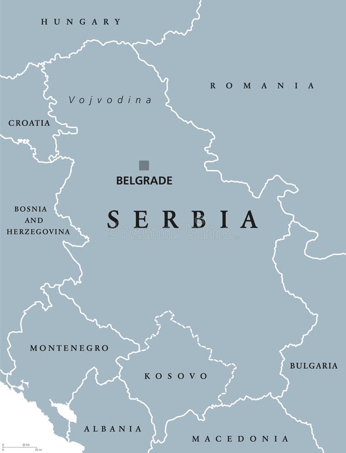 политическая карта сербии и косово, не имеющих выхода к морю Иллюстрациявектора - иллюстрации насчитывающей северно, назначение: 292450538