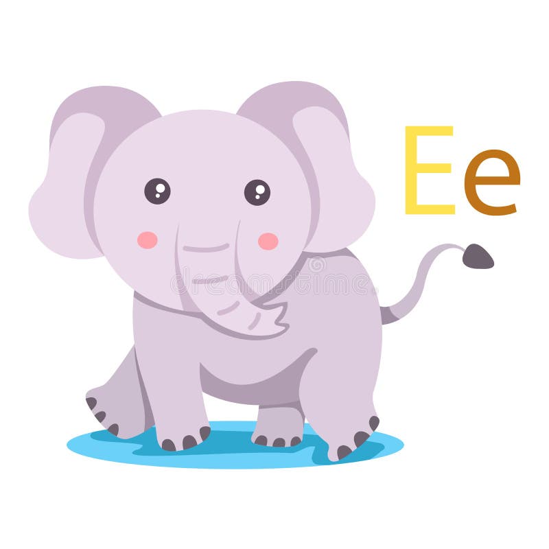 E alphabet vector animal stock vector. Illustration of education