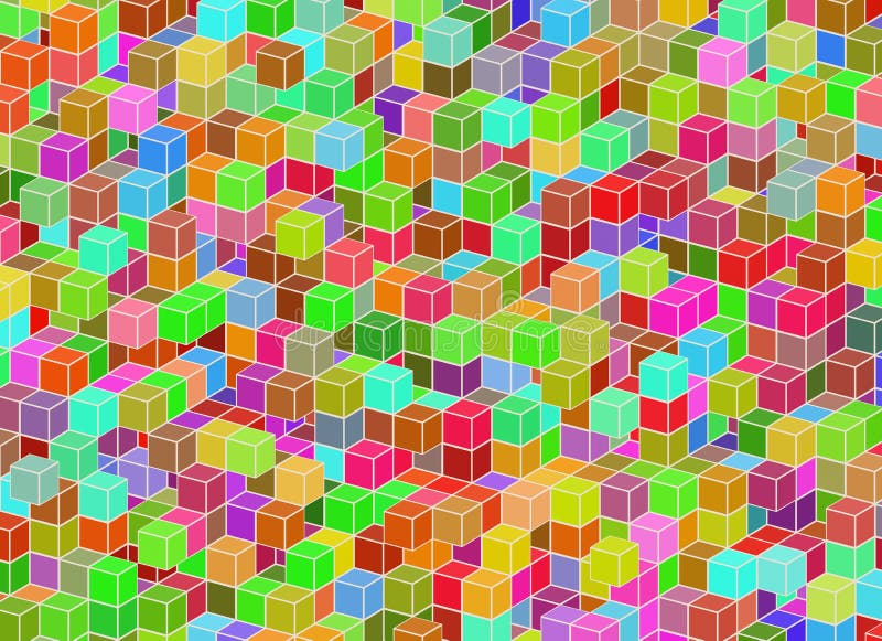 Multicolored building structure from cubes. Abstract architecture background. Multicolored building structure from cubes. Abstract architecture background