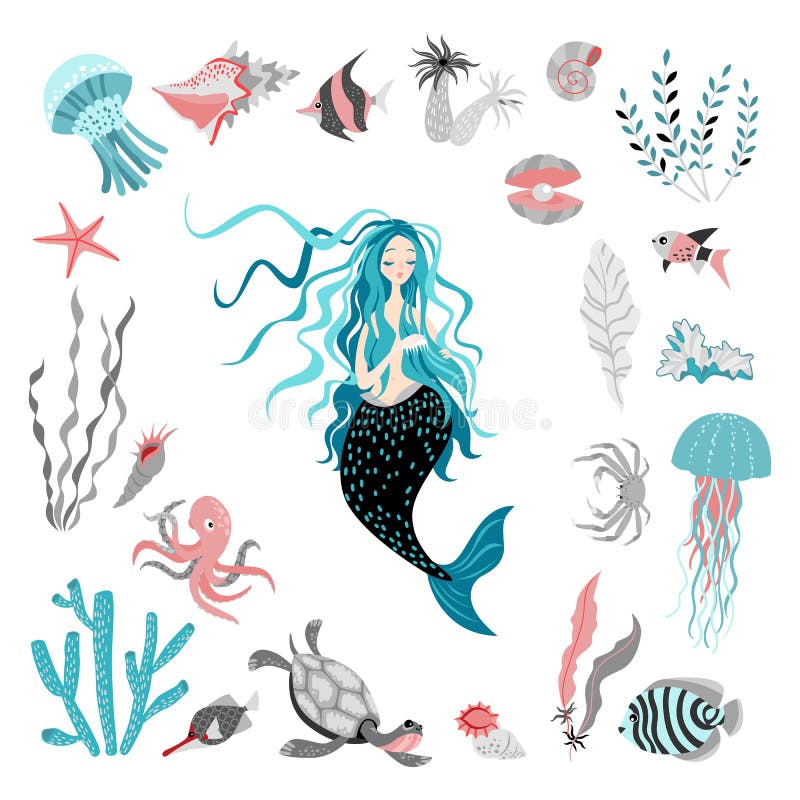E Caractère de conte de fées Durée de mer illustration de vecteur E Caractère de conte de fées Durée de mer illustration de vecteur