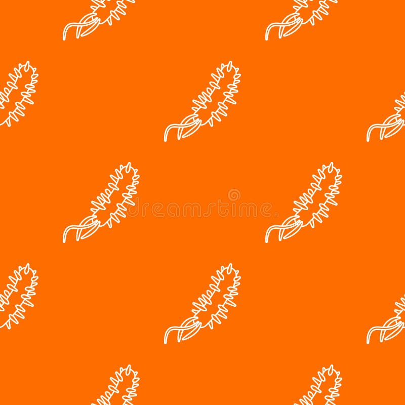 E coli bacteria pattern vector orange stock illustration