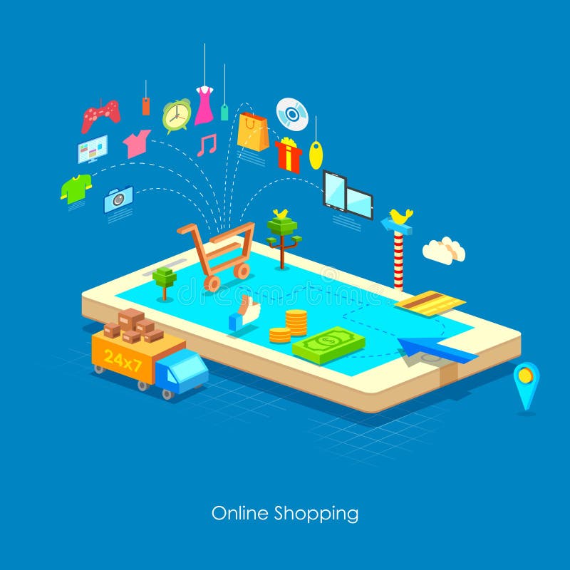 E commerce concept stock illustration E commerce concept stock illustration