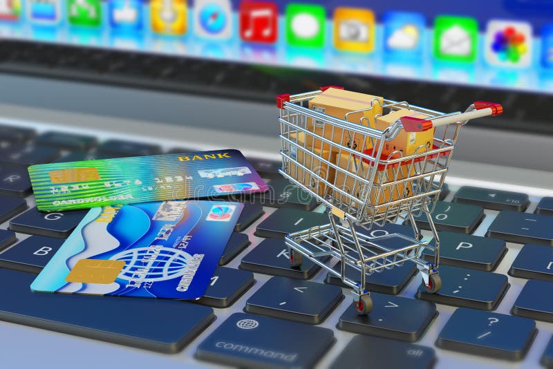Ecommerce, Online Purchases and Internet Shopping Concept Stock