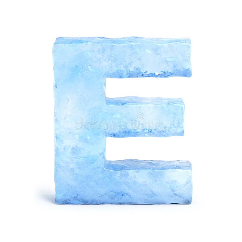E des Wiedergabebuchstabe Eisgusses 3d vektor abbildung