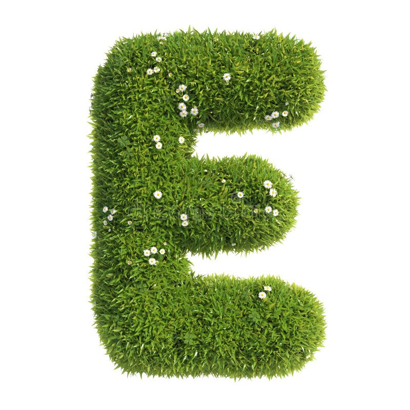 E des Wiedergabebuchstabe Grasgusses 3d stock abbildung