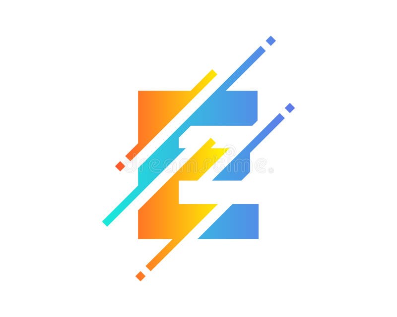 E Digital Letter Pixel Logo Icon Design Stock Vector - Illustration of