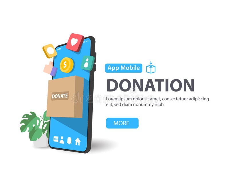 Edonation Concept.closeup of Box Donate Make an Online Donate Via