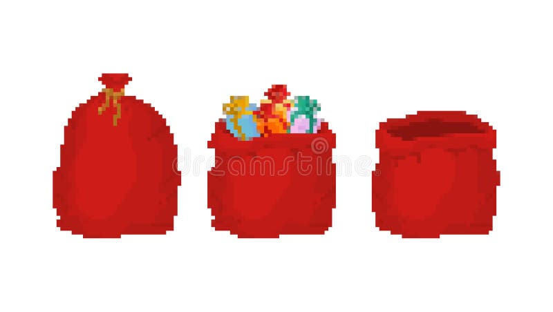 E día de fiesta grande del saco 8bit para los regalos r stock de ilustración E día de fiesta grande del saco 8bit para los regalos r stock de ilustración