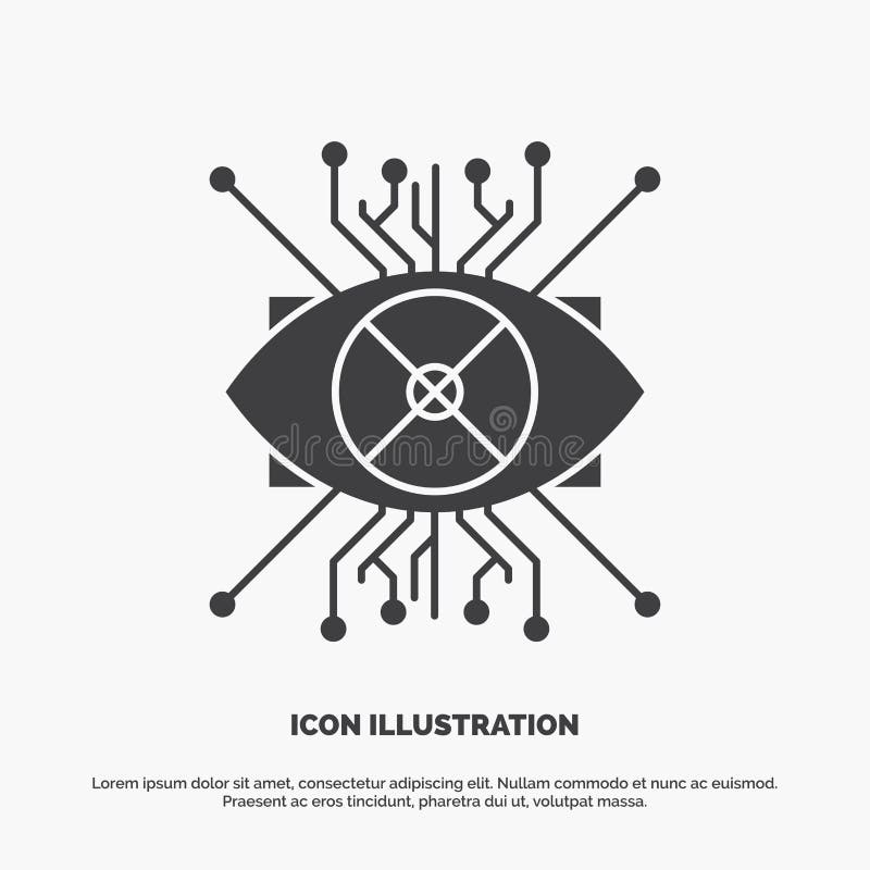 E graues Symbol des Glyphvektors f? r UI und UX, Website oder bewegliche Anwendung vektor abbildung