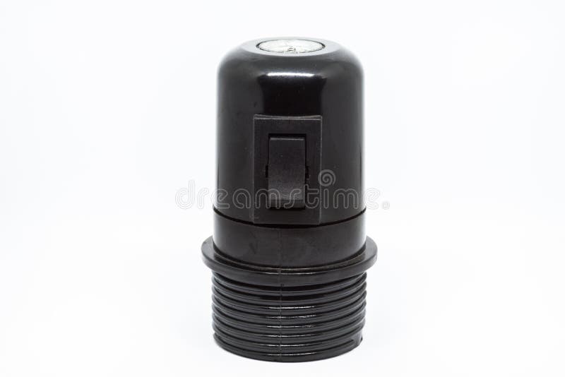 E27 Lamp holder with switch stock image