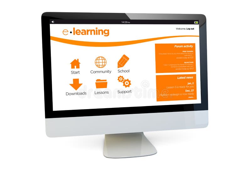 E-learning computer vector illustration