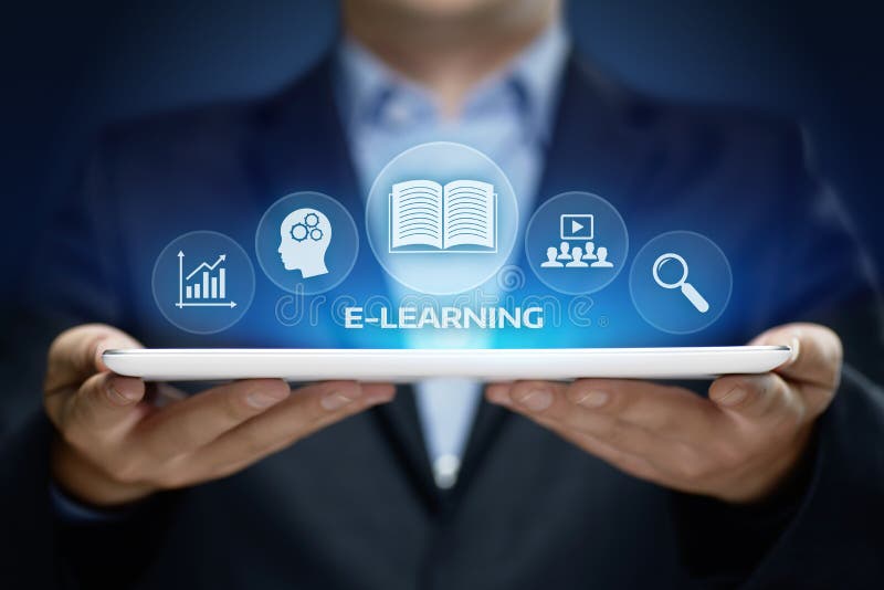 E-learning Education Internet Technology Webinar Online Courses concept royalty free stock images