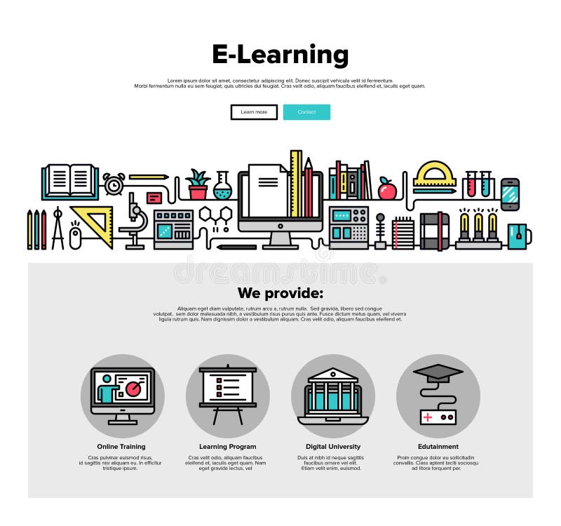 E-Learning flat line web graphics