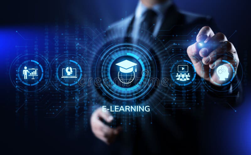 E-learning Online Education Business Internet concept on screen. stock photos E-learning Online Education Business Internet concept on screen. stock photos