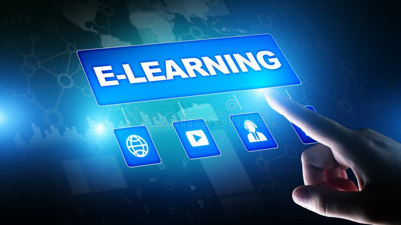 E-learning, Online education, internet studying. Business, technology and personal development concept on virtual screen royalty free stock images E-learning, Online education, internet studying. Business, technology and personal development concept on virtual screen royalty free stock images
